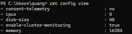 Config của OpenShift